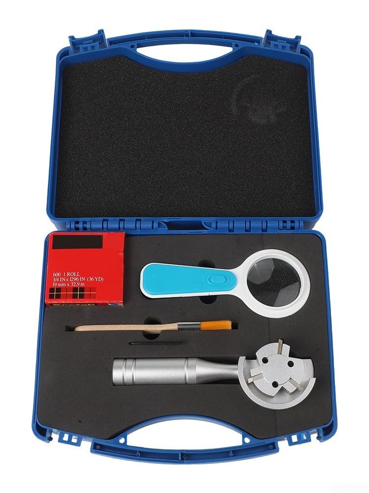 3-in-1 rotierendes Kreuzschnitt-Hafttester-Set mit Metallgriff, 1 mm/2 mm/6 mm Klingen für Beschichtungsprüfung nach ASTM D3359 und GB/T9286 Standards