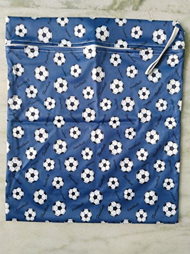 Blue football zip and loop wetbag