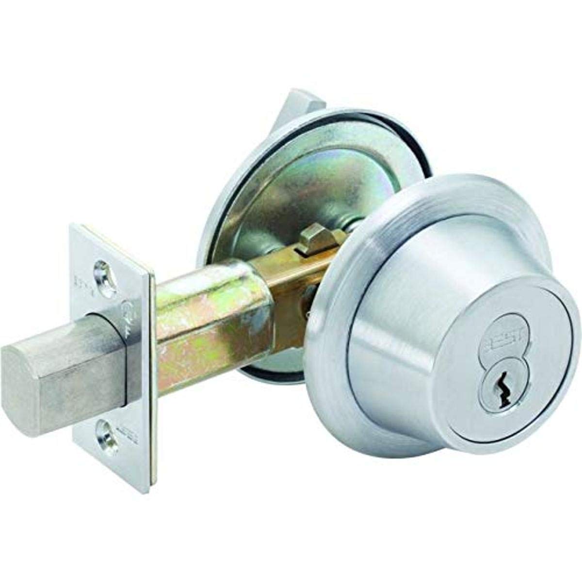Stanley Best 8T37SSTK626 8T Series 2-3/4" Backset 7 Pin Classroom Deadbolt Standard Strike Less Core Satin Chrome Finish