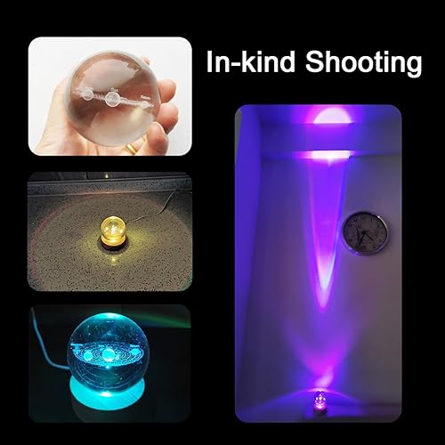 Miniatura 5 de Luz nocturna de bola de cristal 3D con base de luz LED colorida, regalo del día de San Valentín, luces LED, lámpara de mesa que cambia de color con