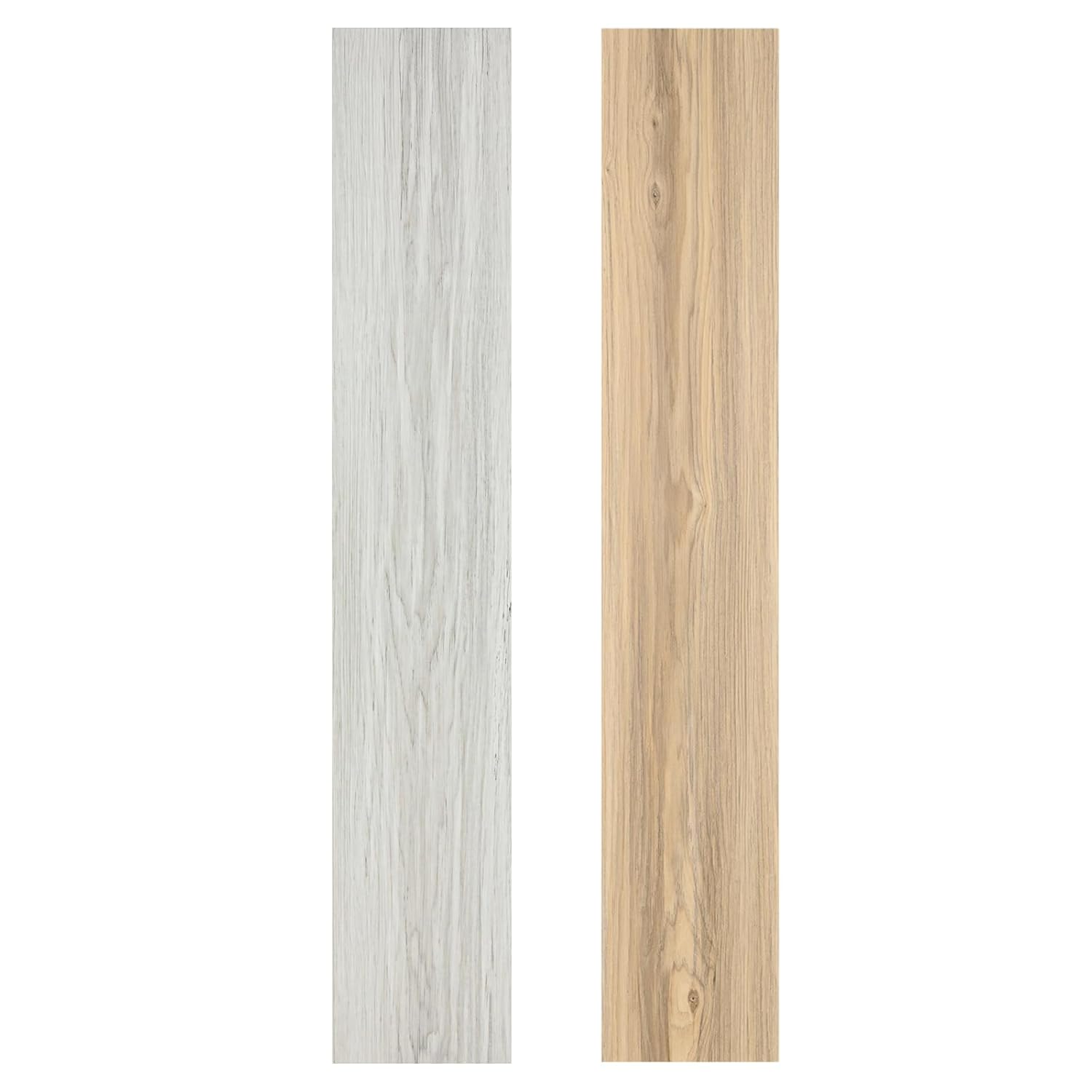 20 PCS Grey & Yellowish Brown, Wood Grain Look Vinyl Flooring