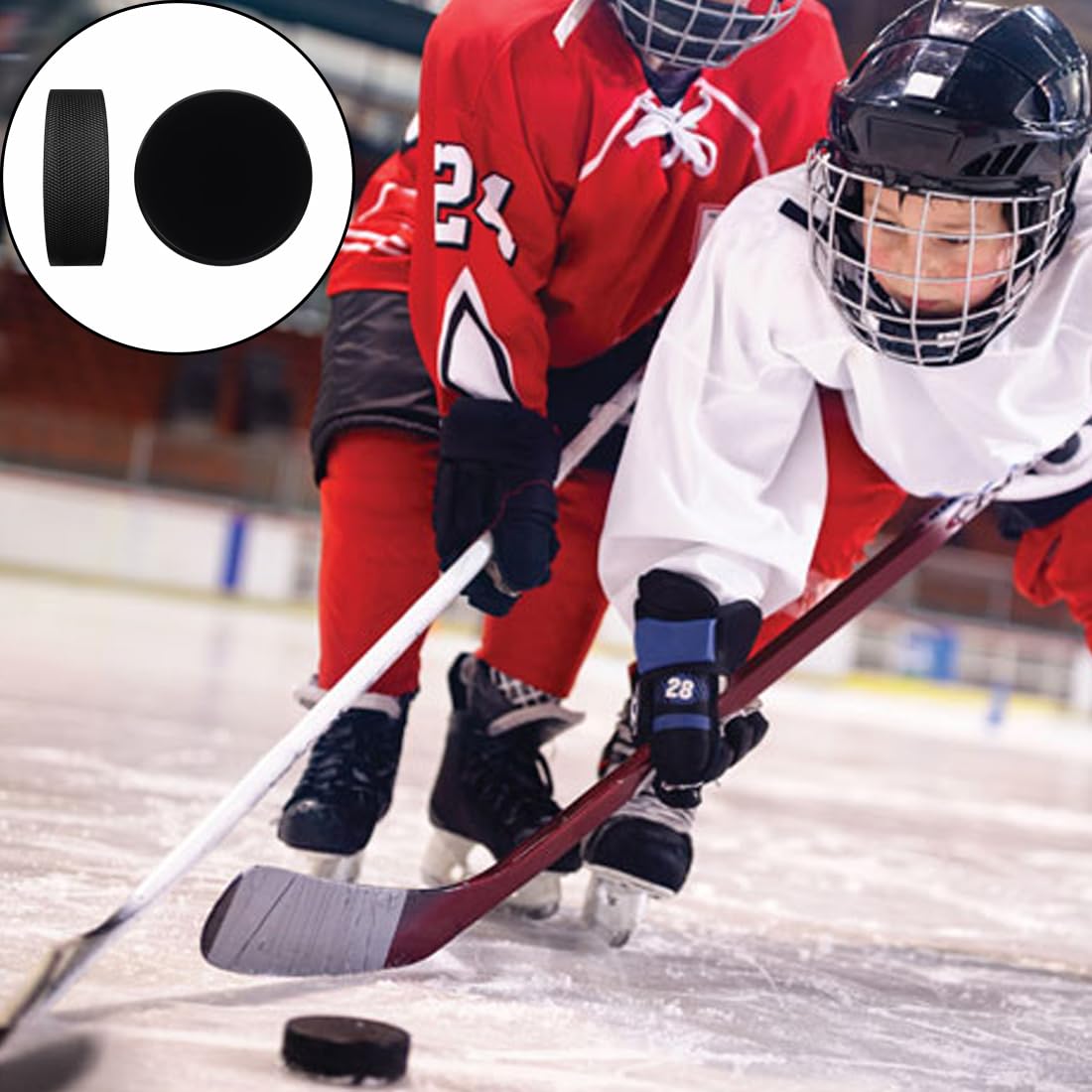Palets d'exercice de hockey en caoutchouc 3 PC pour hockey sur glace