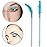 G2PLUS 100PCS Eyelash Mascara Brushes, Disposable Lash Spoolies, Crystal Mascara Wands Makeup Kits for Eyelash Extensions and Eyebrow (Lake Blue)
