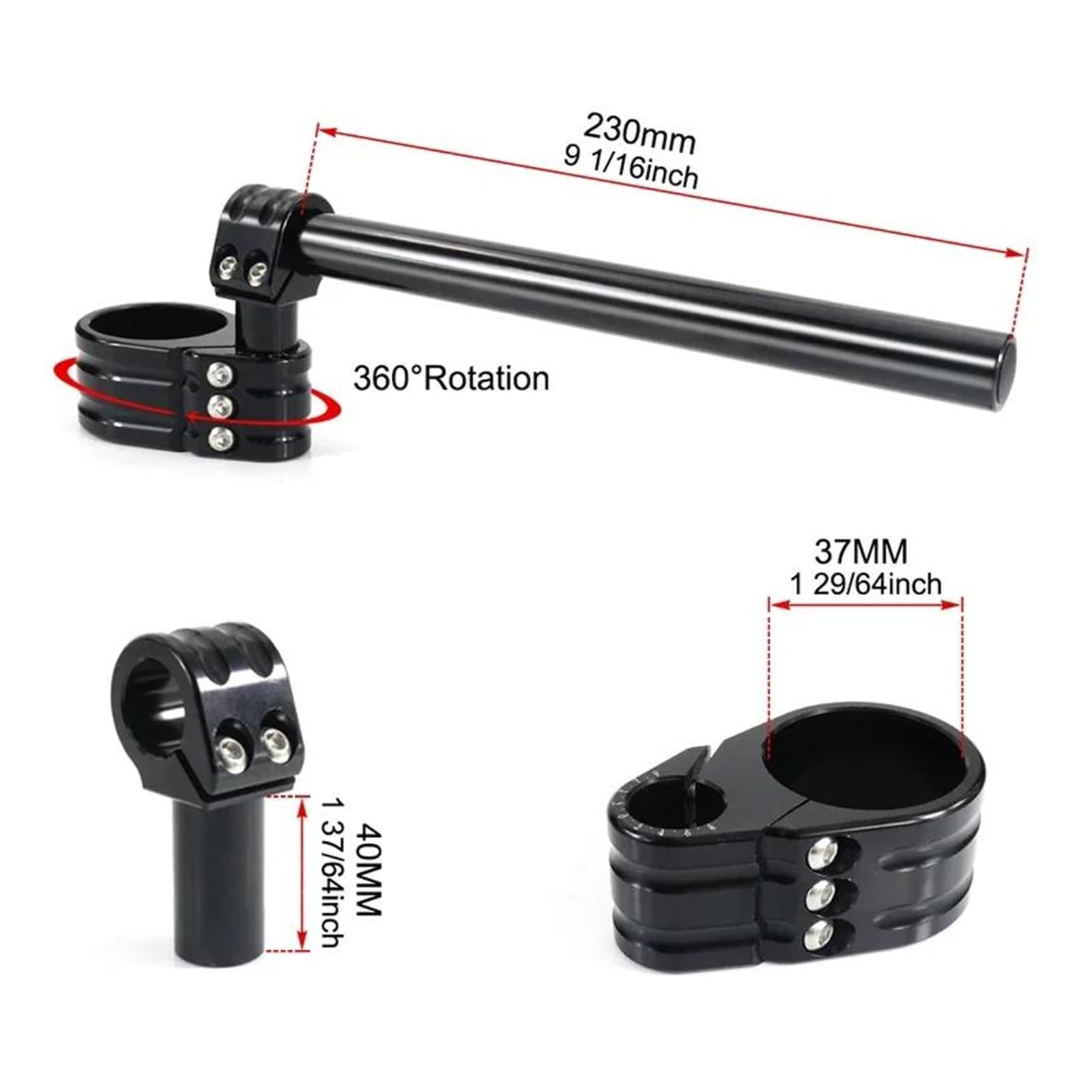 Rialzo Manubrio Da 37 Mm Per Semimanubri Per K&AWAS&AKI Ni&nja 250R 300R, Per SU&ZUKI GS500, CBR250R E CBR(Normal)