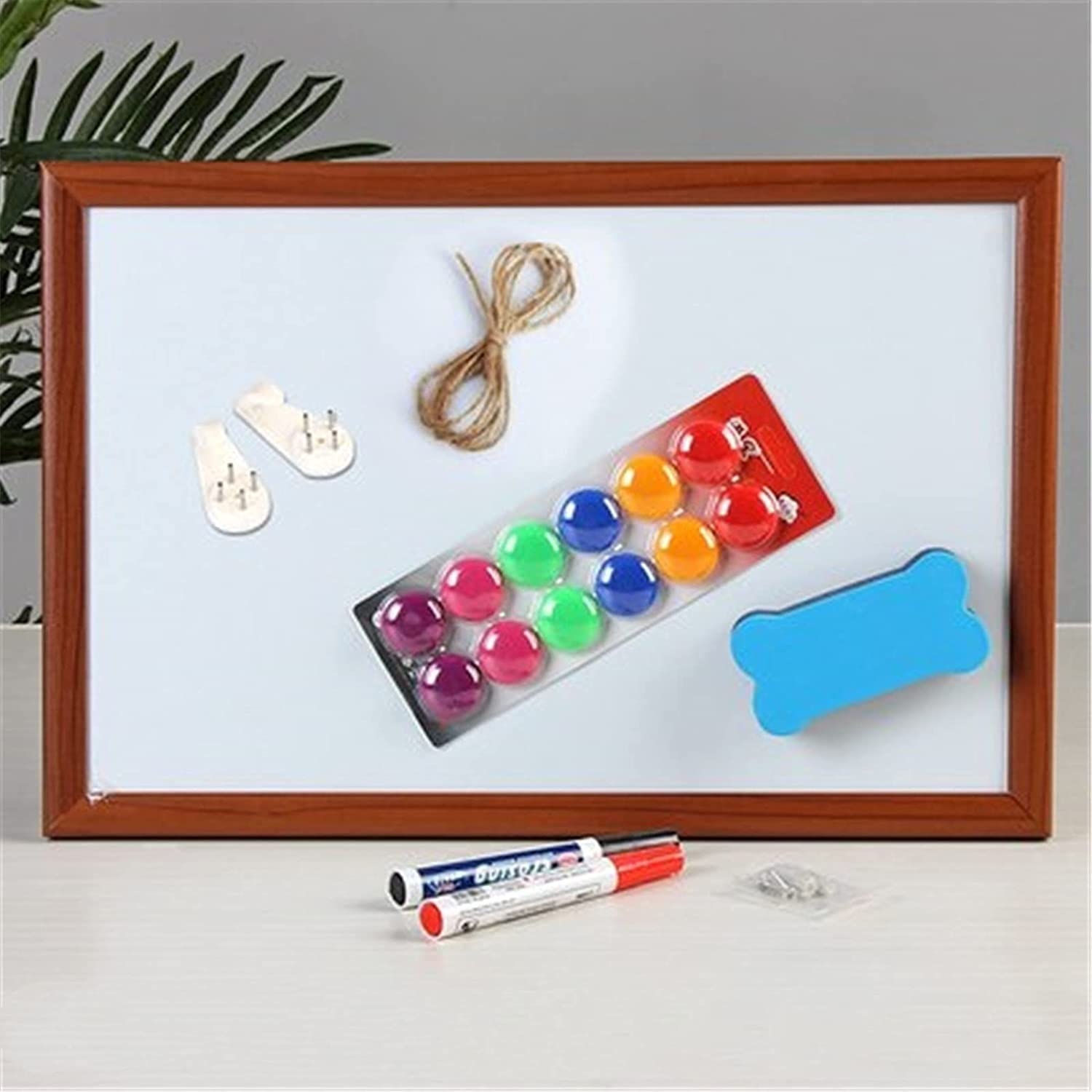 Marco de Madera Whiteboard Colgando pequeño Borre seco Tablero Oficina Oficina Hogar Playa de visualización Pizarra portátil(30x45cm)