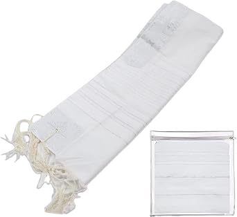 Kosher Tallit Prayer Shawl from ISRAEL with Matching Bag & Free PVC Cover with Bracha on Neckband