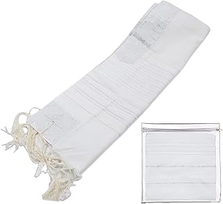 Kosher Tallit Prayer Shawl from ISRAEL with Matching Bag & Free PVC Cover with Bracha on Neckband