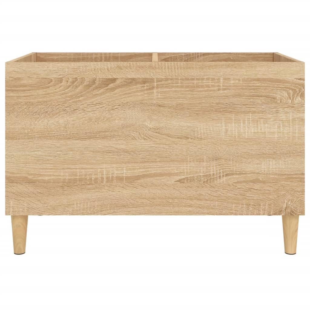 Armoire à Vinyles Sonoma Chêne 85x38x48cm - Bois D'ingénierie - 4 étagères - Pieds Fer 10cm - 9