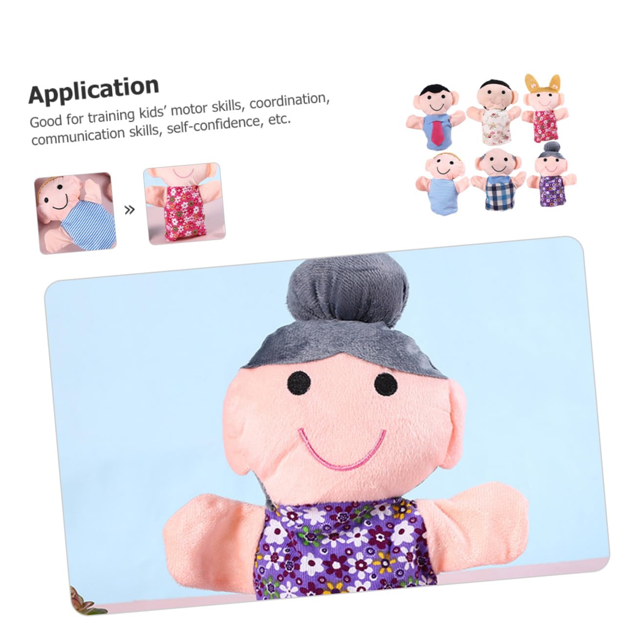 6 pezzi Burattini da Mano per Giocattolo Educativo in Morbido Peluche e Cotone PP Gioco di Ruolo Creativo per Stimolare Immaginazione e Comunicazione Sicuro e Durevole per Bambine