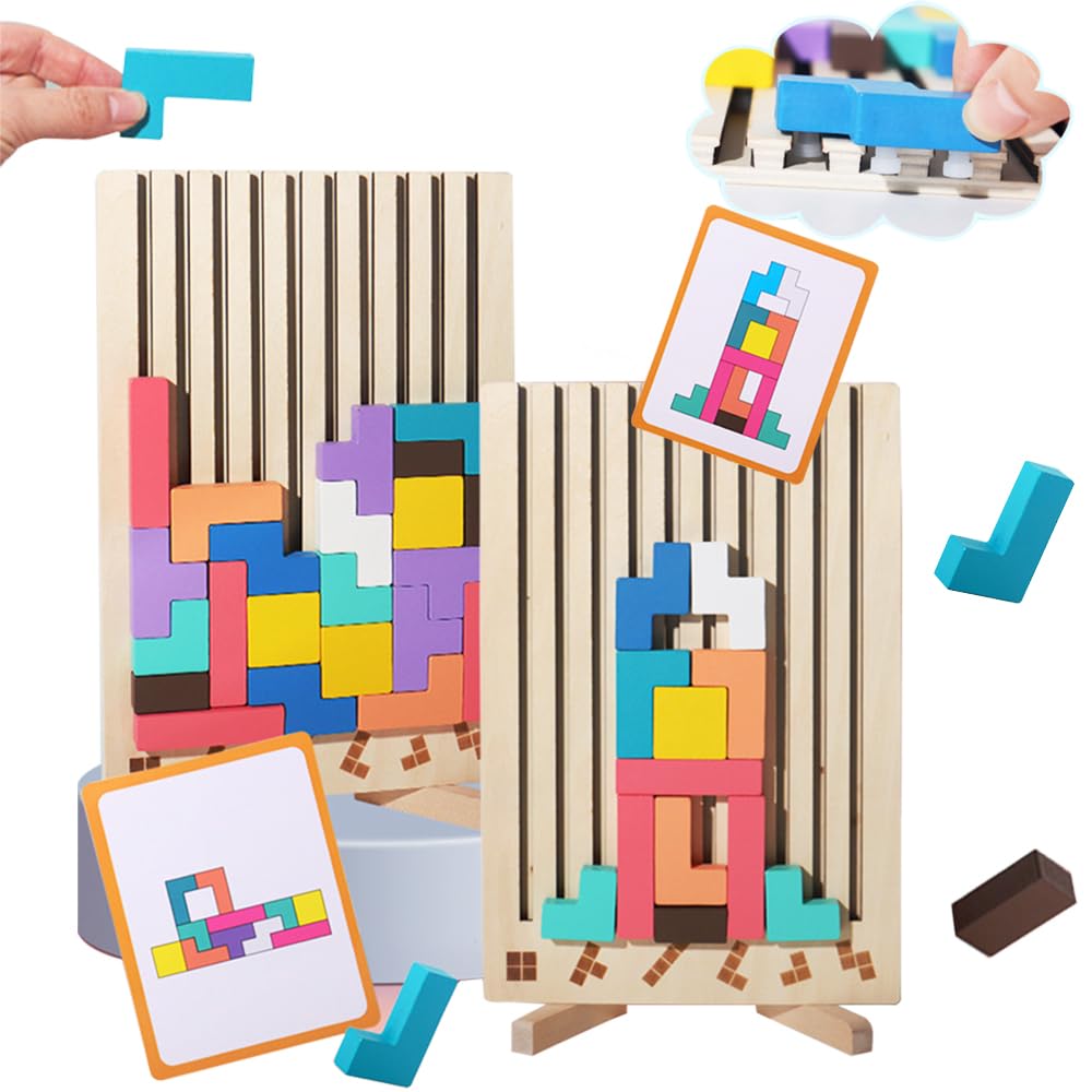 WEISPO Juguetes Montessori,Rompecabezas Apilable,Juego de Mesa de Bloques Rusos,Juego de Armar WEISPO Juguetes Montessori,Rompecabezas Apilable,Juego de Mesa de Bloques Rusos,Juego de Armar