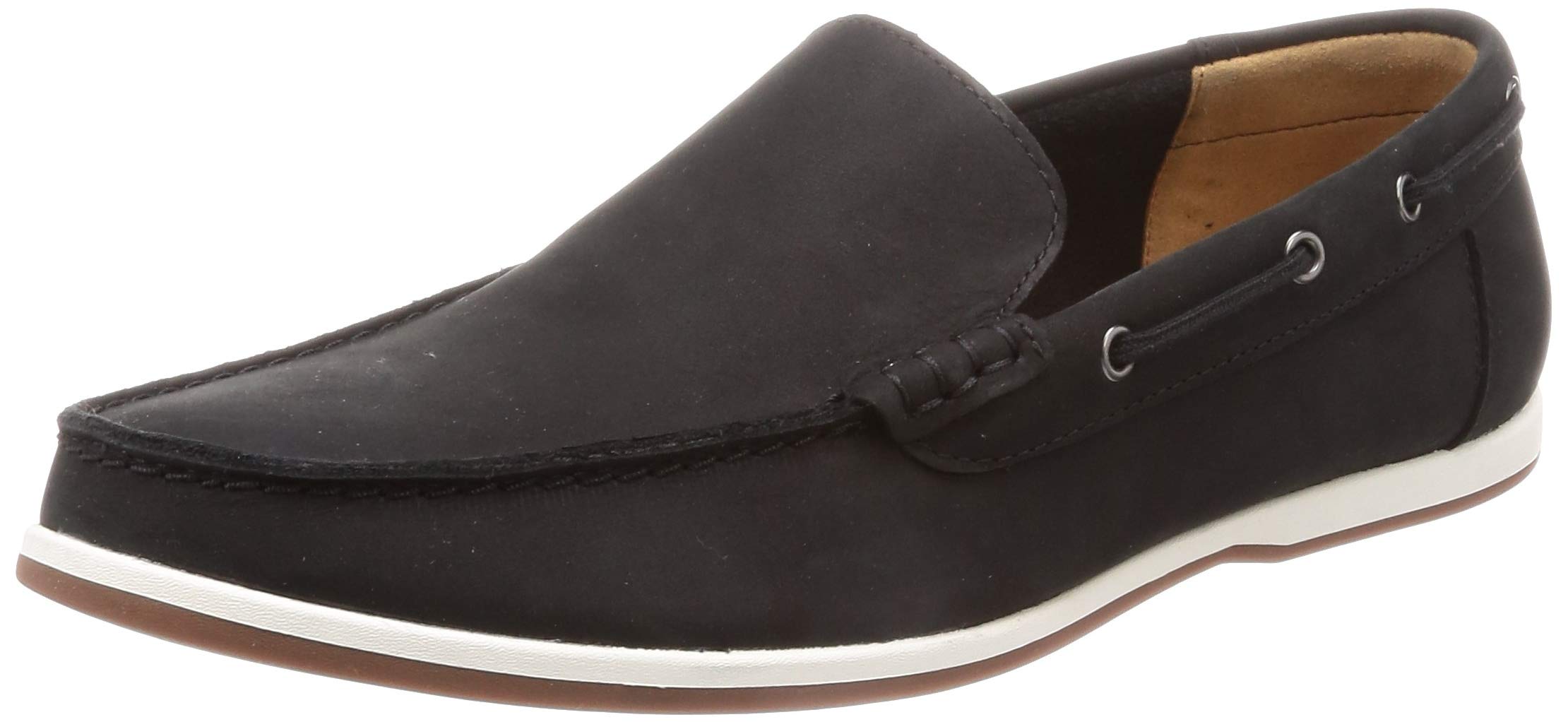 Clarks Mens Black Nubuck Leather Loafers-6 UK (39.5 EU) (26139034) (B07KR5HPY9) Amazon Price History, Amazon Price Tracker