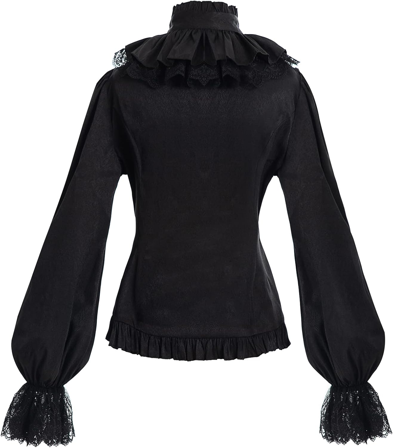 LTAKK Victorian Blouse Women Gothic Shirt Vintage Lotus Ruffle Long Sleeve Tops - Image 3
