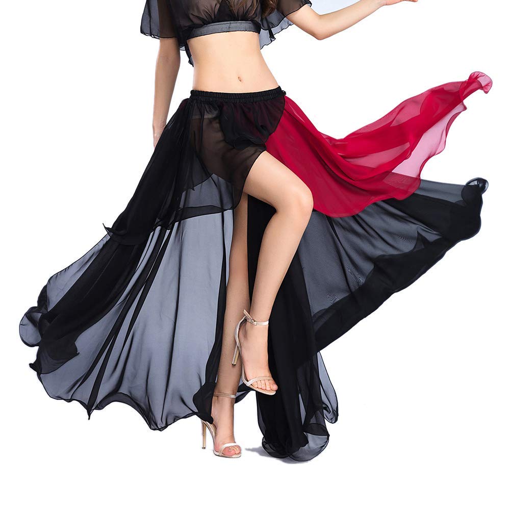 ROYAL SMEELA Gonna di Danza del Ventre Abbigliamento da Ballo Donna Gonne Chiffon Moda Luce Costume di Danza del Ventre Sexy Grande Gonna Vestito di Danza del Ventre Gonna Lunga di Danza del Ventre