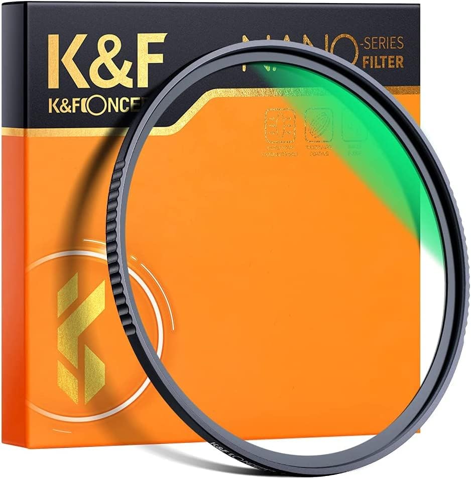 K&F Concept 55mm UV Filter, 55mm Ultra Violet Nano-X MCUV Slim UV Glass Filter 28-Layer Waterproof MRC Multi Coated Lens Protection Filter