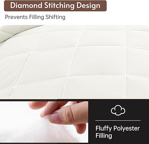 Miniatura 200 de MUXHOMO Juego de edredón Queen de 7 piezas, cama reversible en una bolsa, tamaño Queen, juego de ropa de cama para todas las estaciones con edredón