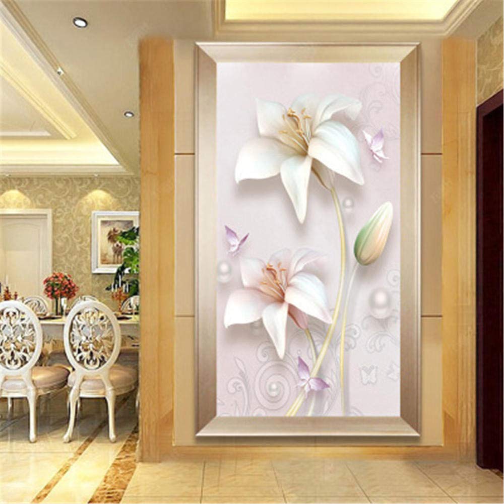 5D DIY Diamantmalerei Set – Blaue Lilie 40x80 Cm, Voller Strass, Inkl. Werkzeug, Perfekt Als Wanddeko Zum Entspannen