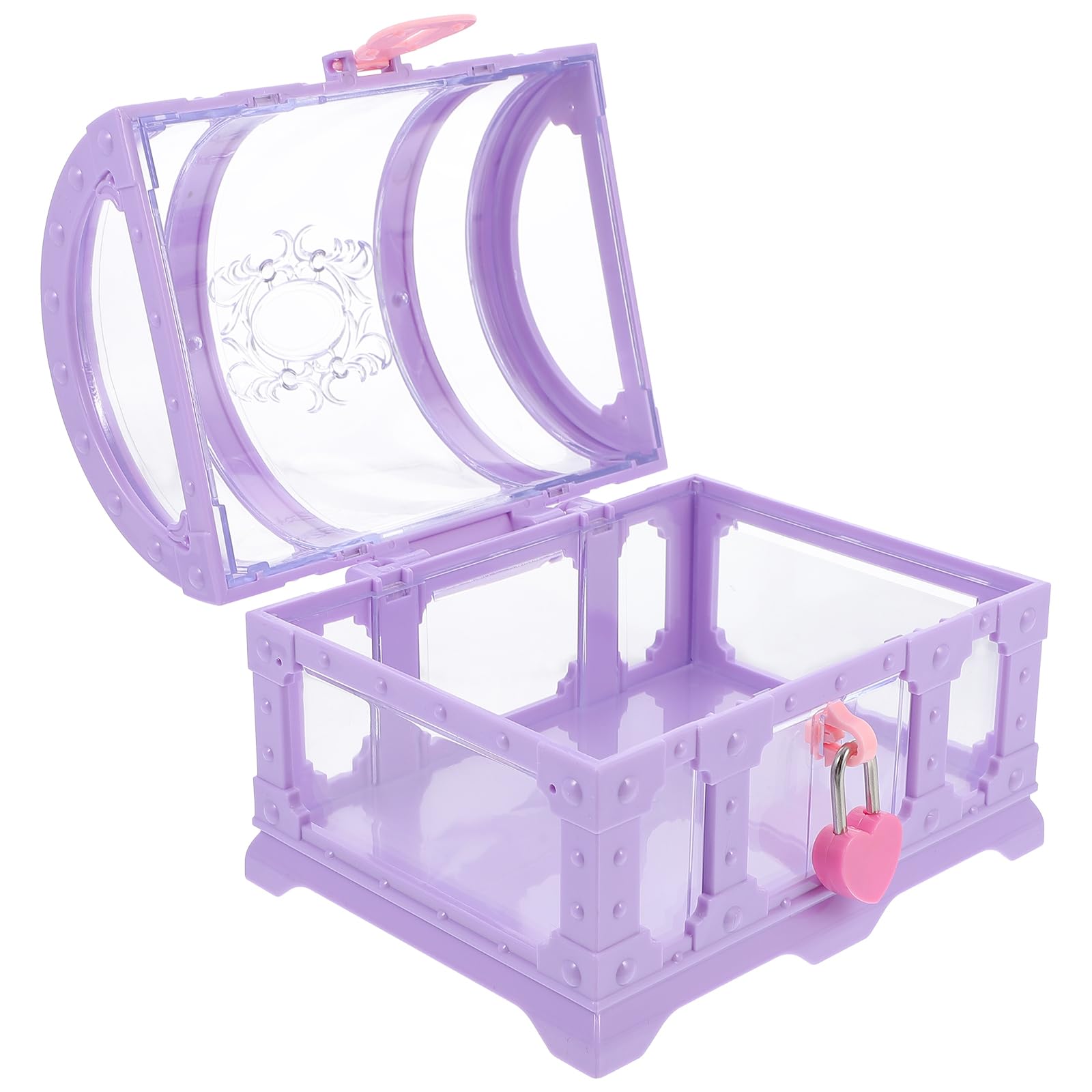 Girls Jewelry Box with Lock, Purple Abs Diamond Storage Container, Ideal for Bracelets Necklaces, Earrings
