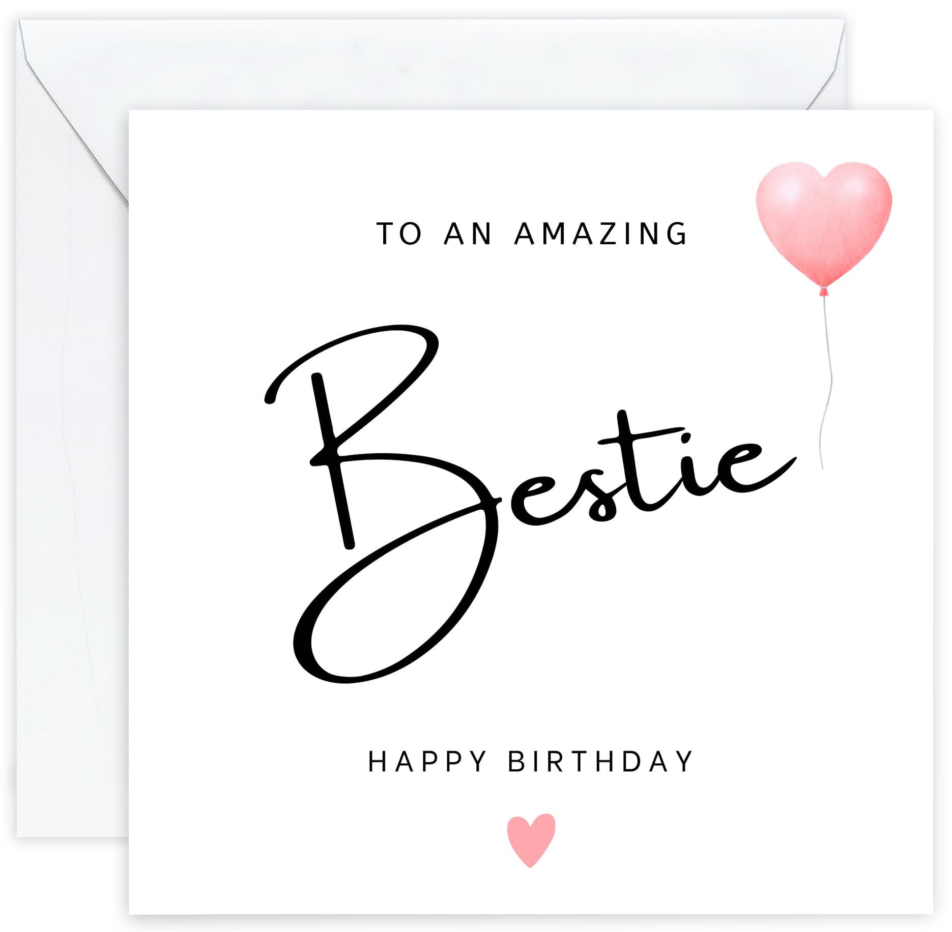 Personalised Bestie Birthday Card – Elegant Birthday Card for Bestie with Customised Message on Premium 350gsm Cardstock, Ideal from Friend for an Amazing Bestie Birthday (Bestie)