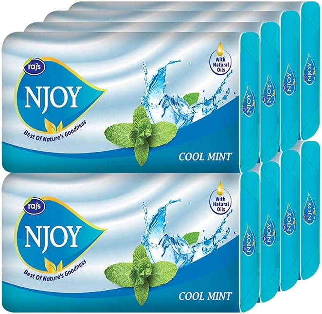 NJOYRaj Bathing Soap Cool Mint (125g, Pack of 8)