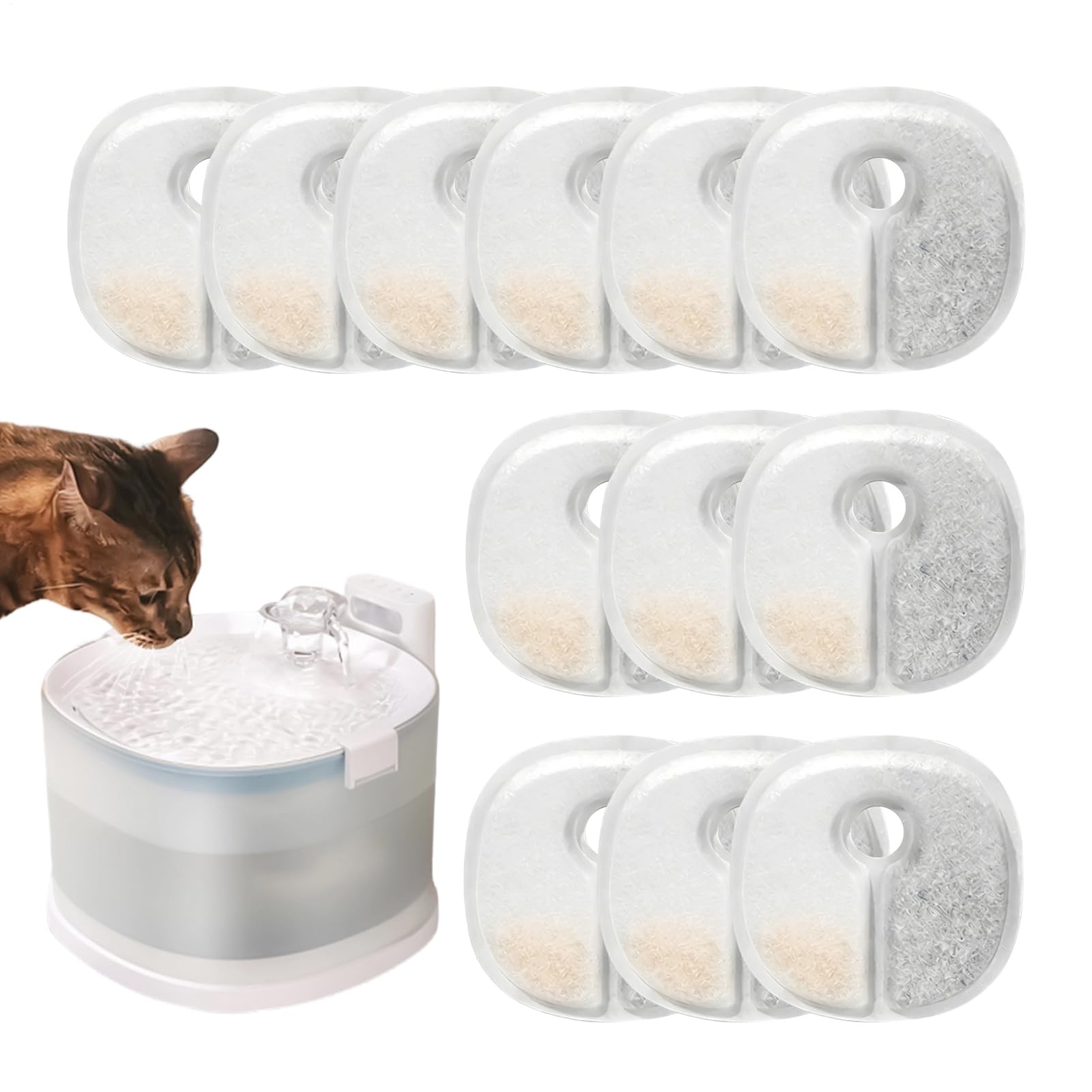 Filtros para dispensador de agua de gatos con triple acción purificadora en cerámica y acero