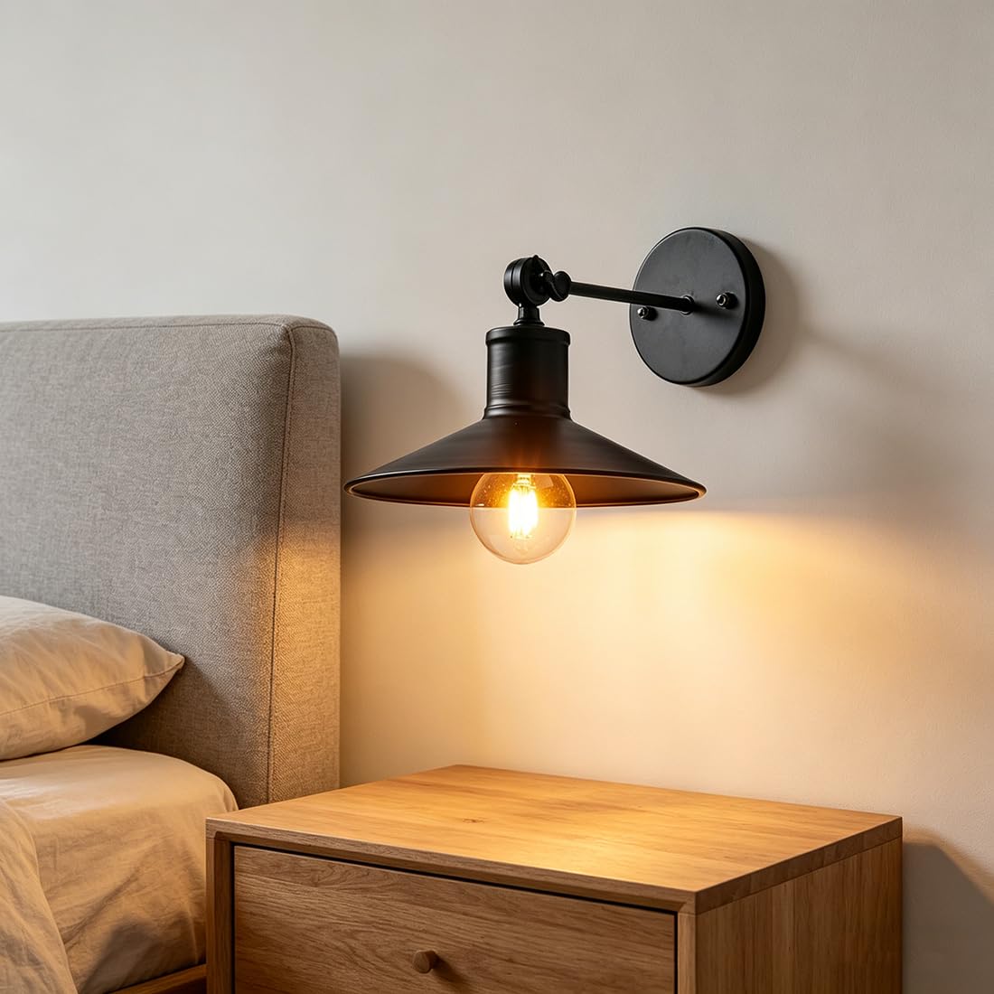 Applique vintage, stile retrò in ferro battuto, illuminazione regolabile verso l'alto e verso il basso, attacco E27, lampada industriale per camera da letto, soggiorno, bar, caffetteria, ristorante,