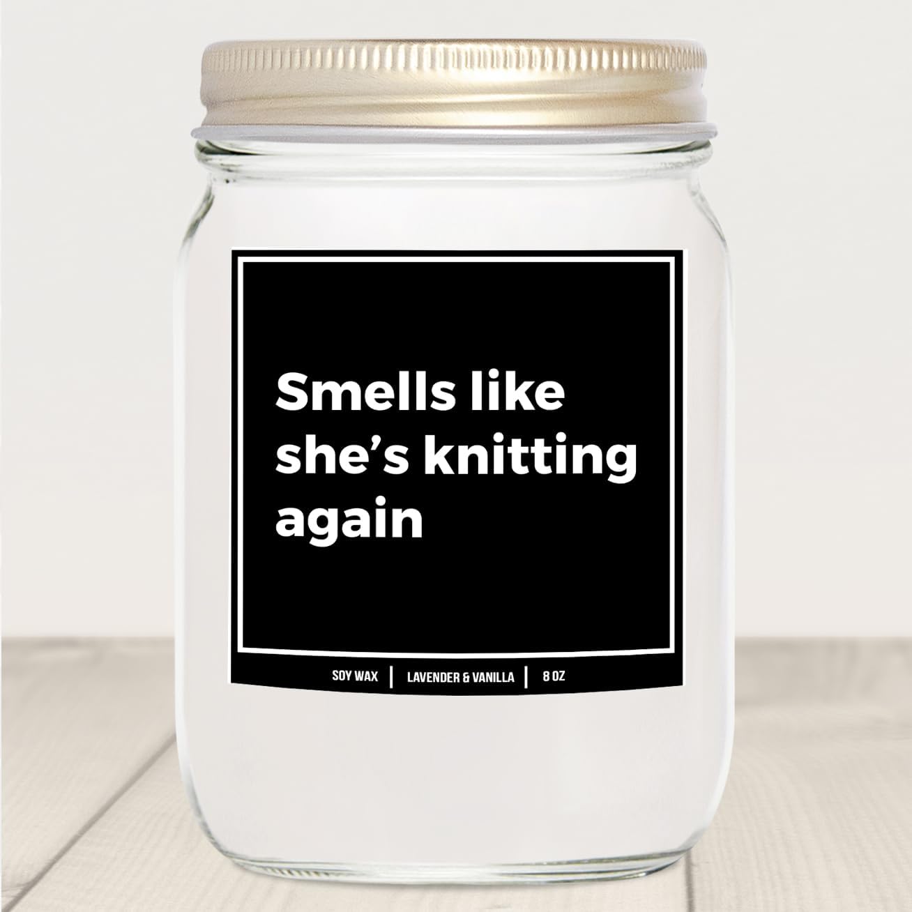 You Nique Designs Funny Knitting Gifts for Knitters 8oz Soy Candle, Presents for Knitters and Crocheters, for People Who Knit, Candles for Yarn Lovers - Knitting Gift Ideas (Lavender & Vanilla A)