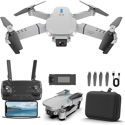 Drone with Camera for Adults 1080P One Key Start Foldable Camera Drones 90° Adjustable Lens Drone for Adults One Key Start 360° Flip Mini Drones Under 249g