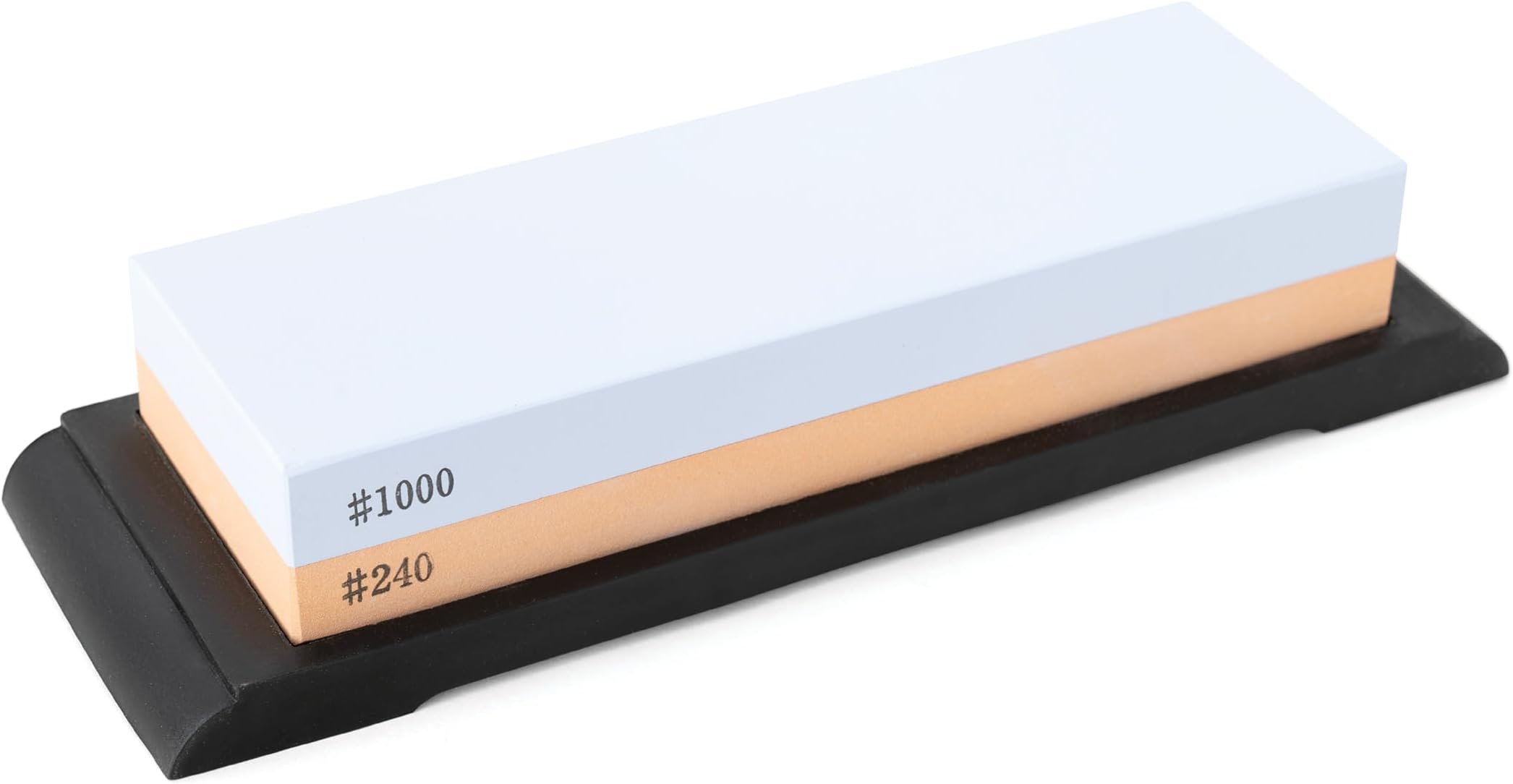 Knife Sharpening Stone, Large #240 #1000 grits. With Holder and Guide Rails. Made in Japan.