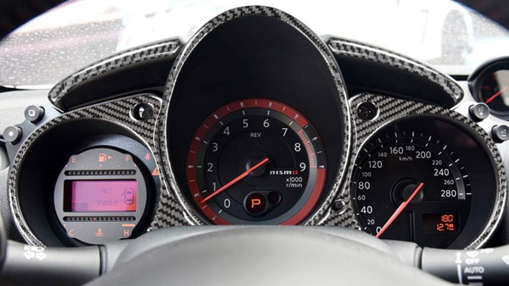 New Carbon Fiber Gauge Pod Trims Compatible With Nissan 370Z 2008-2019 (Black)