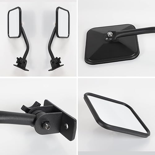 Miniatura 6 de JeCar Espejos laterales para puertas de liberación rápida, accesorios exteriores para Jeep Wrangler 1997-2006 TJ LJ y JK JKU 2007-2018, negro