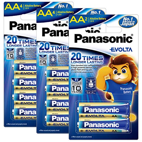Image of Panasonic EVOLTA Alkaline AA Battery, Pack of 10