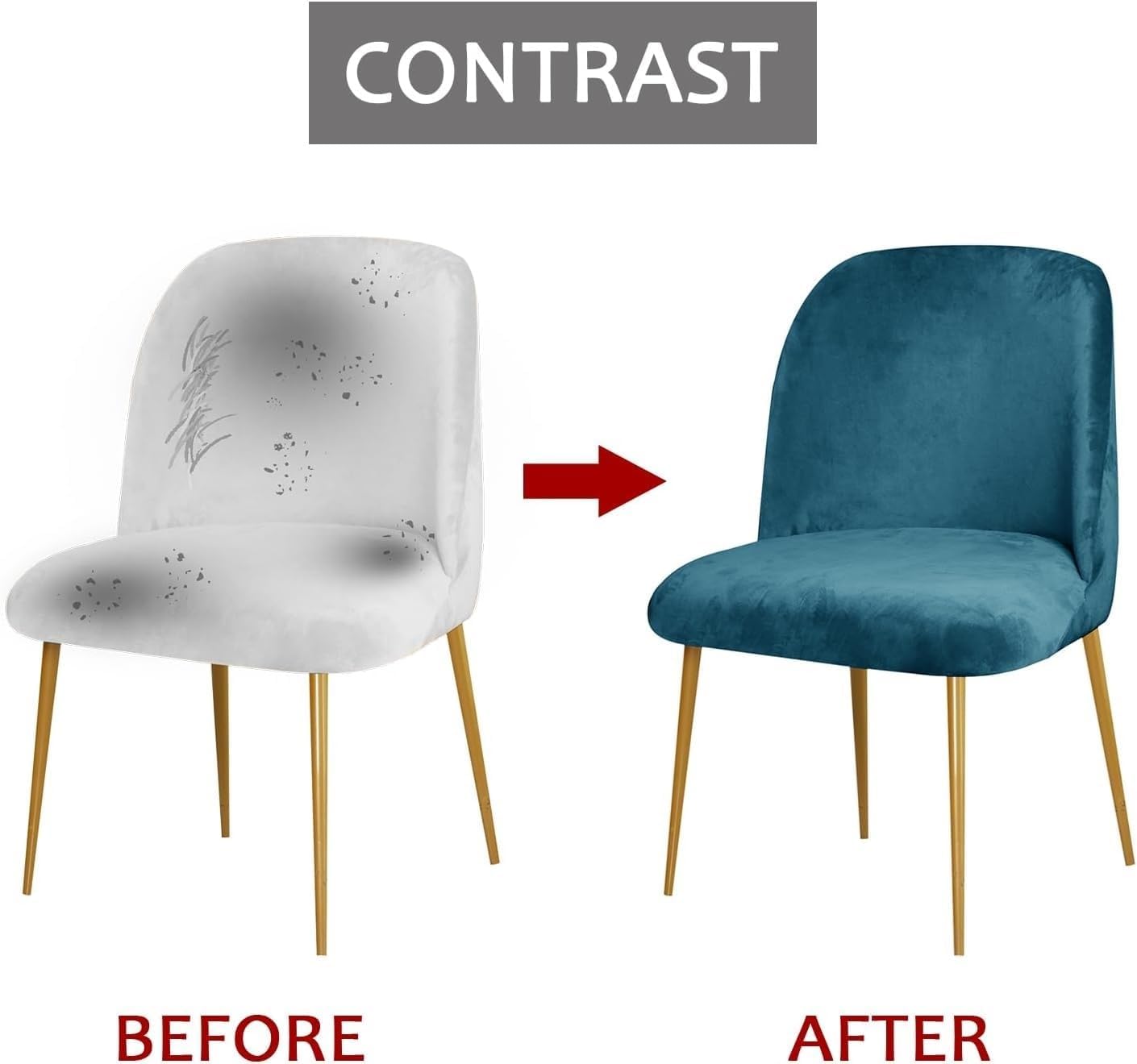 Dining Chair Covers Stretch Velvet Curved Short Back Chair Slipcover Armless Chair Cover Furniture Protector Living Room Decor with Elastic Bottom (Color : #11, Size : 1pc)