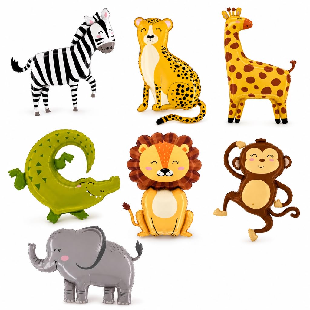 Safari Balloons,7 PCS Jungle Balloons,Animal Balloon Making Kit