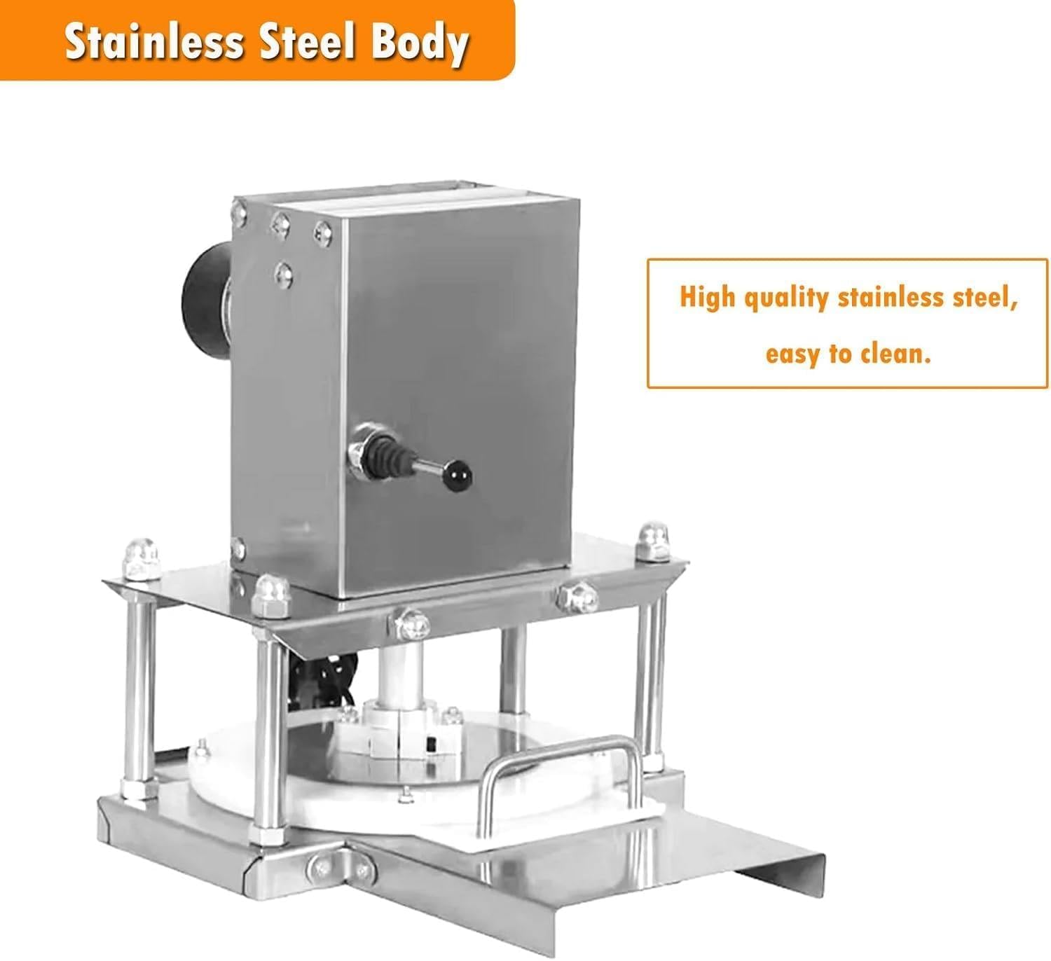Pressa per impasto commerciale, Sfogliatrice automatica per pasta per pizza per prodotti da forno in crosta, Pressa elettrica da banco resistente per impasto per tortilla di focaccia 22cm