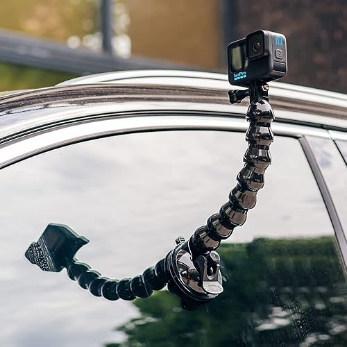 Miniatura 7 de SUREWO Soporte flexible para cámara con ventosa de cuello de cisne compatible con GoPro Hero 13 Negro, Hero 12111098765 Negro, DJI Osmo Action 5