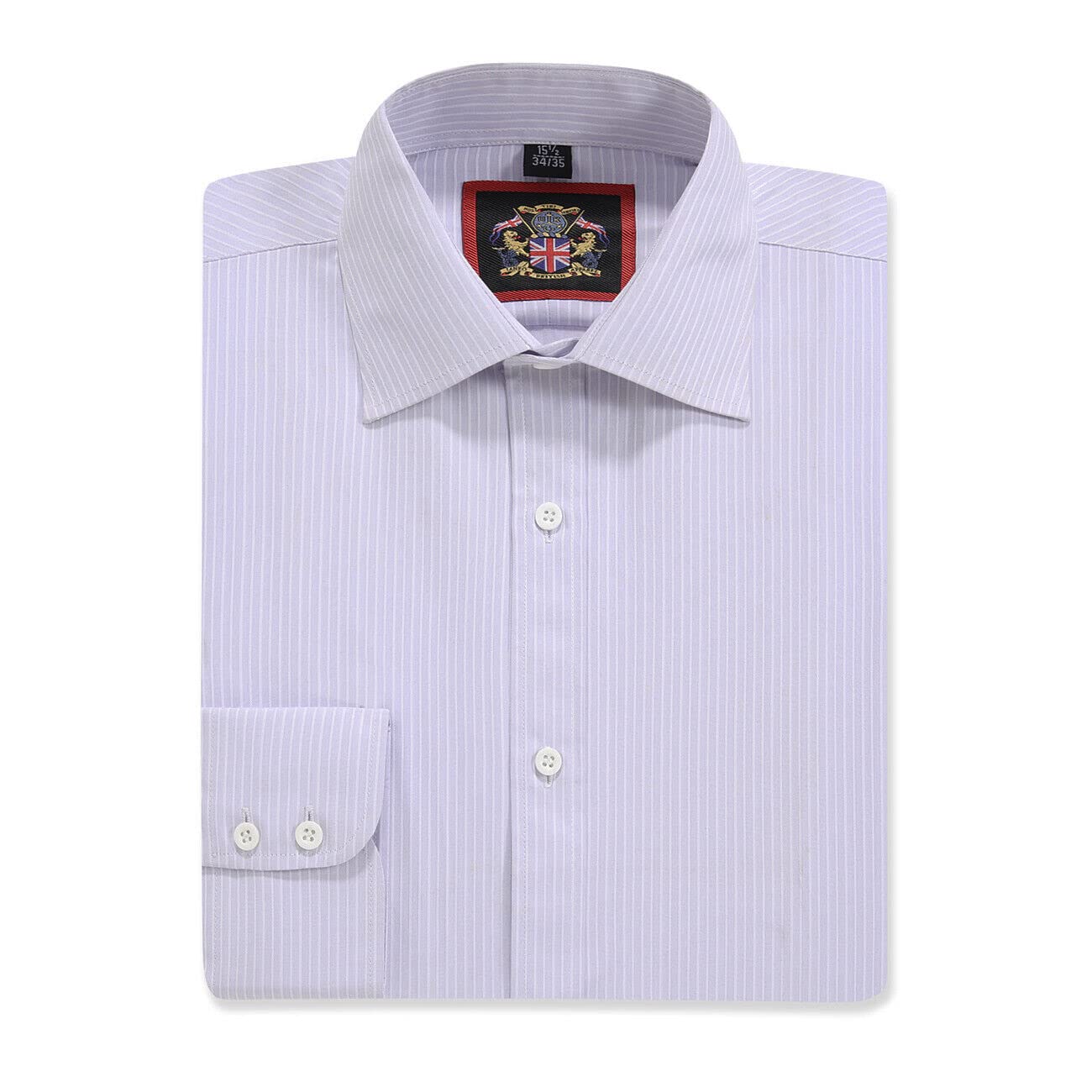 Janeo British Apparel Nos Tibi Serviat Uk Co Men's Lavender (Single Cuff) Formal Dress Shirts, Self Stripe, Single Or Double Cuff, Business Office Wedding Wear By Janeo British Apparel. Lavender, Single Cuff, 16.5In
