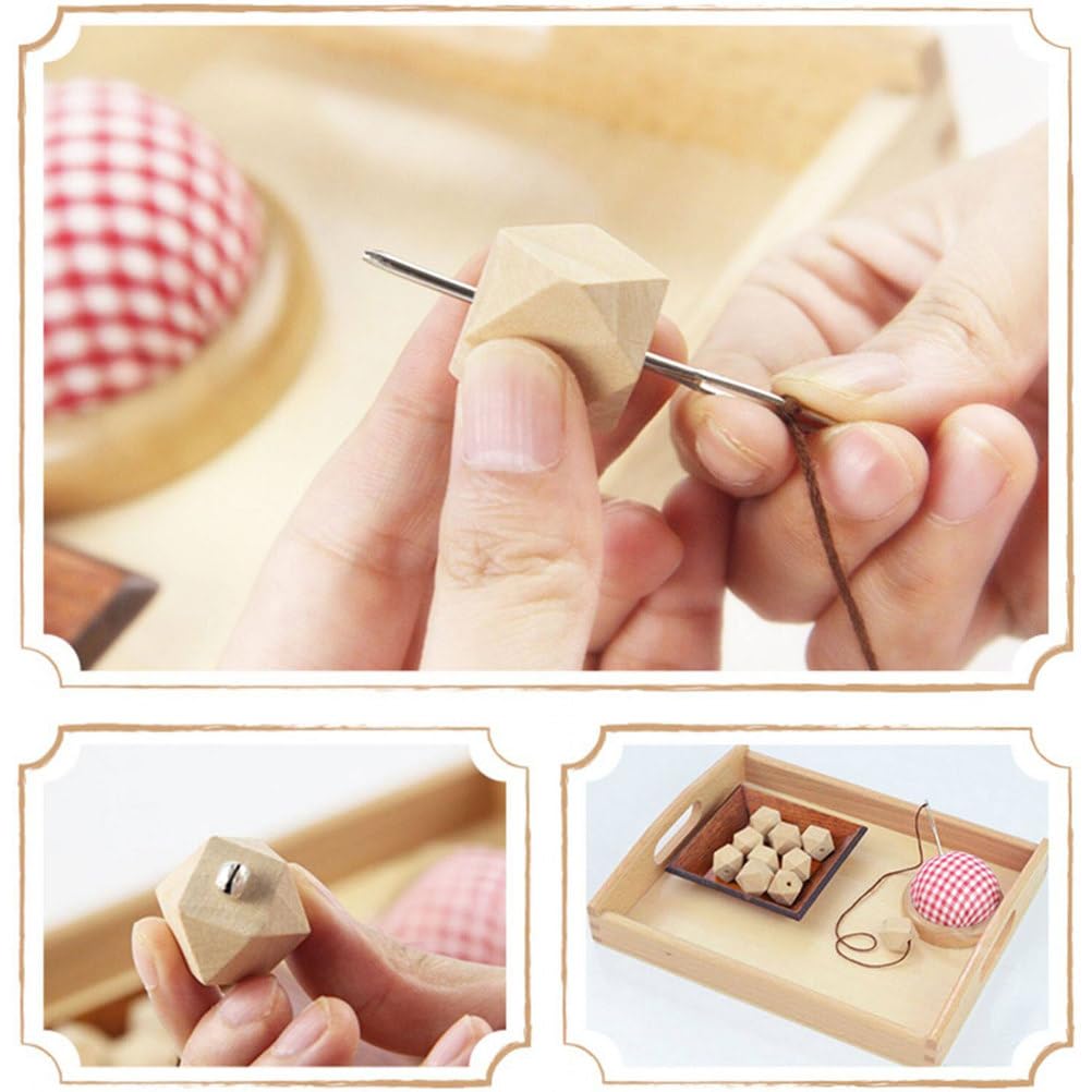Giocattolo Montessori per infilare Perline con Il Filo da Cucito | Kit di Cucito in Legno per Allenamento Sensoriale della Motricità Fine, Gioco Didattico per la Destrezza Manuale