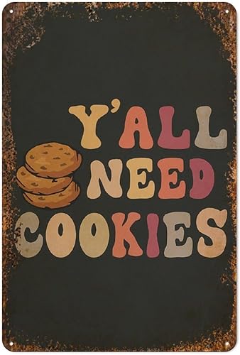 Y'ALL NECESITA COOKIES, divertida decoración artística de pared de cocina, arte de pared de galletas, arte de pared de cocina, logotipo de lata de