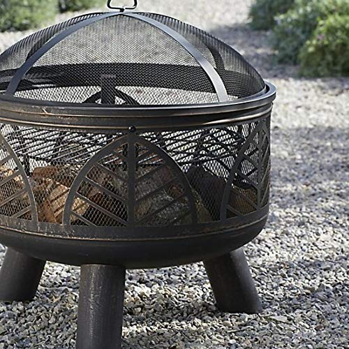 Large Steel La Hacienda Alexis Log Burner/Fire Pit with BBQ Grill Set