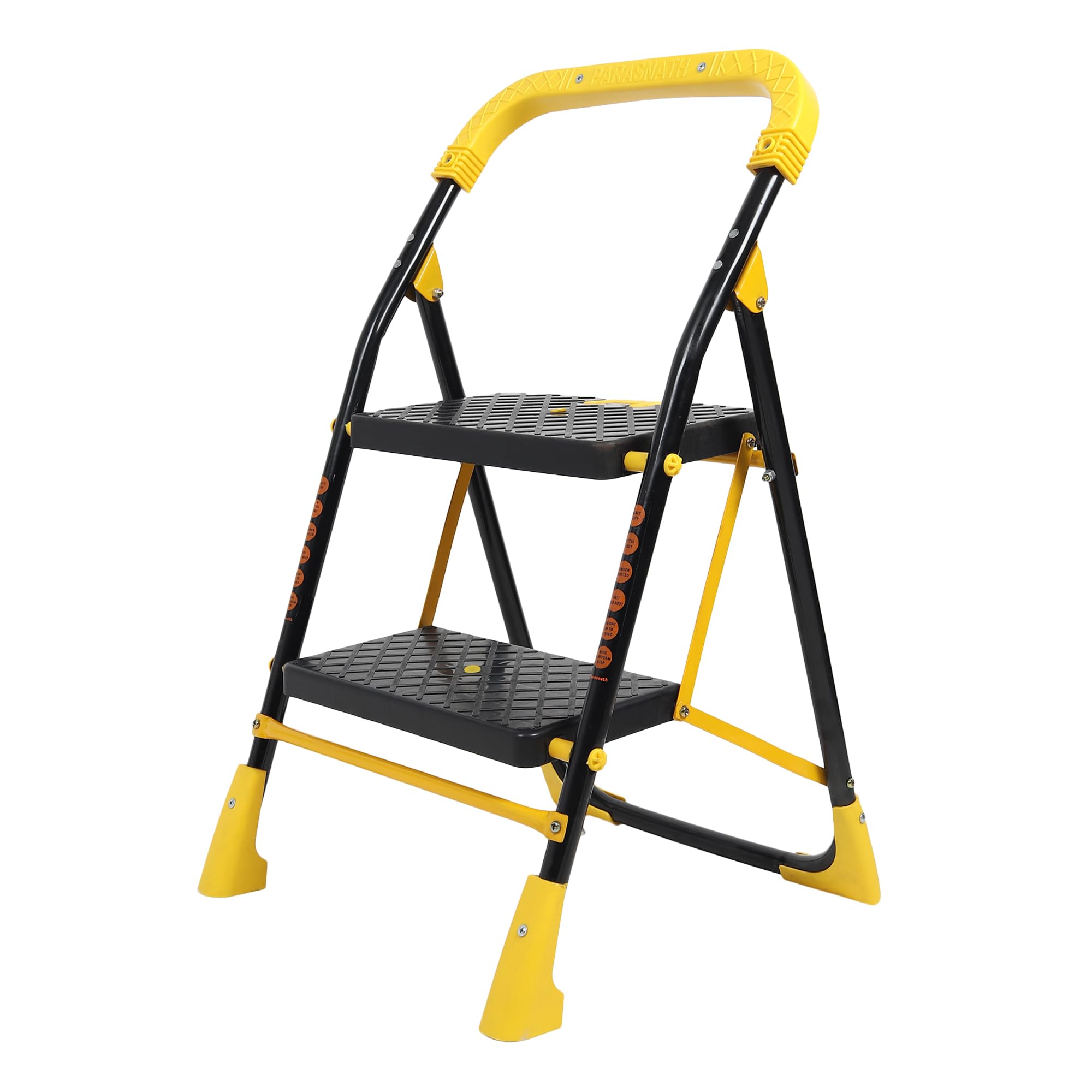 Parasnath 2 Step Yellow Diamond Steel Foldable Ladder for Home - Wide Anti Skid Plastic Step Ladder for Extra Gripping 2.1 FT Ladder - 6 Year Manufacturer Warranty - Made in India-image-30
