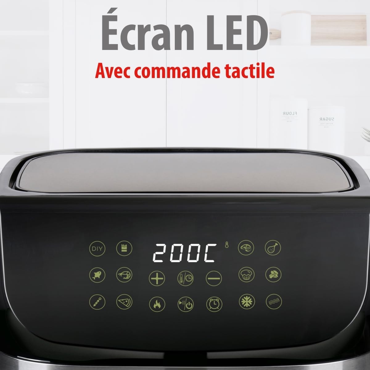 alpina Air Fryer 9L- Airfryer XXL - Friteuse sans Huile avec Écran Digital - Friteuse Electrique avec Minuterie et Température de 60 à 200℃ - avec 8 Programmes de Cuisson et Fenêtre de Visualisation