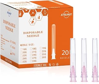 34Ga 0.15Inch Sterile Disposable Injection Needle with Cap for Animal, Pet, Poultry and Industrial Dispensing Needl Accessories 20pcs