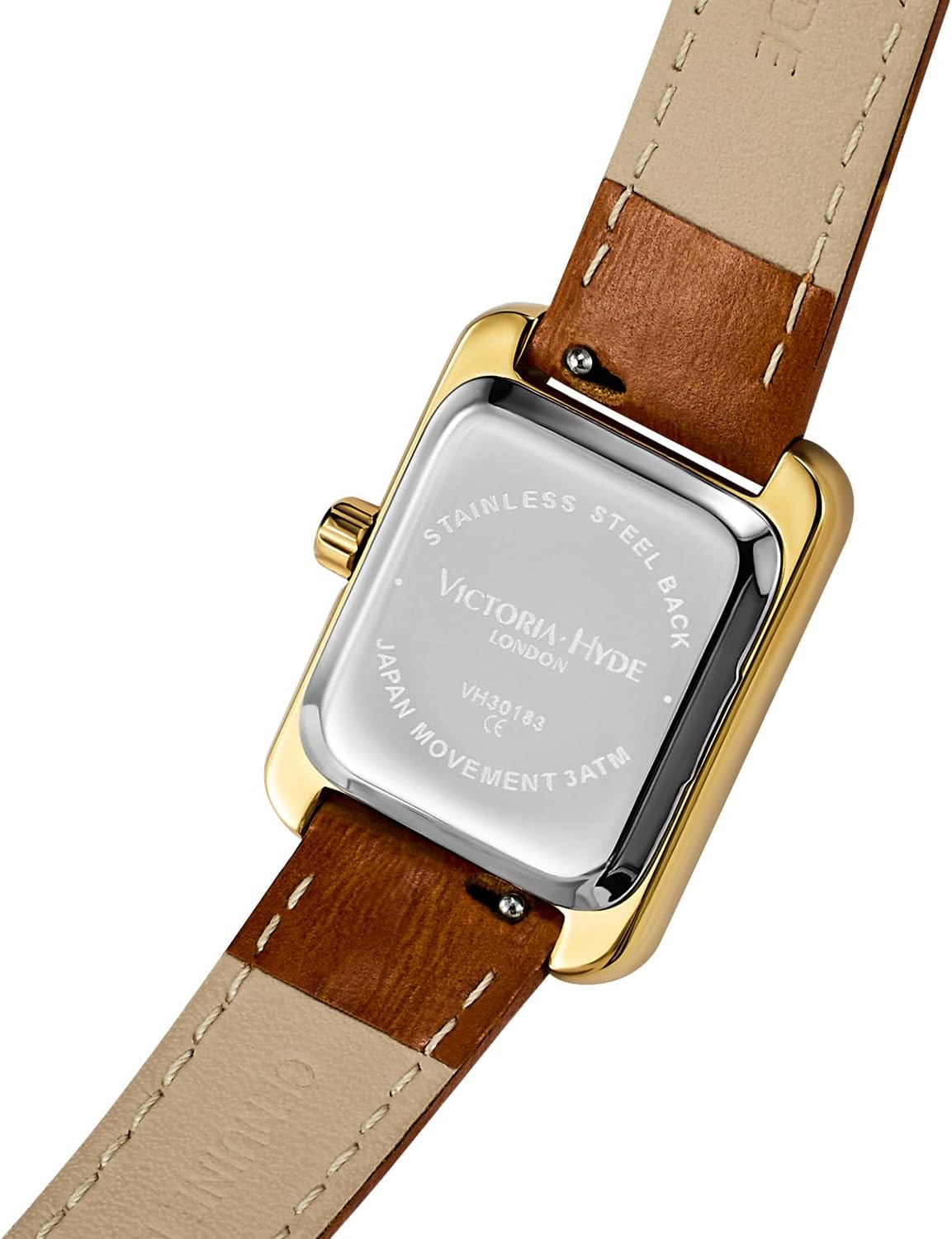 VICTORIA HYDE Brown Squace Womens Leather Watch - Image 3