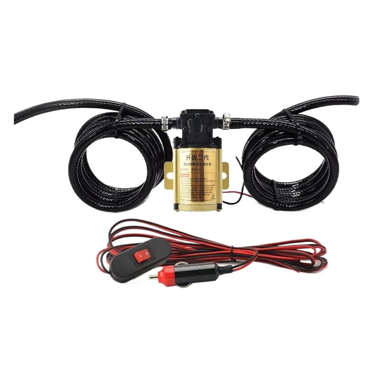Pompe électrique portable 12V avec tube 2m pour réservoir de voiture