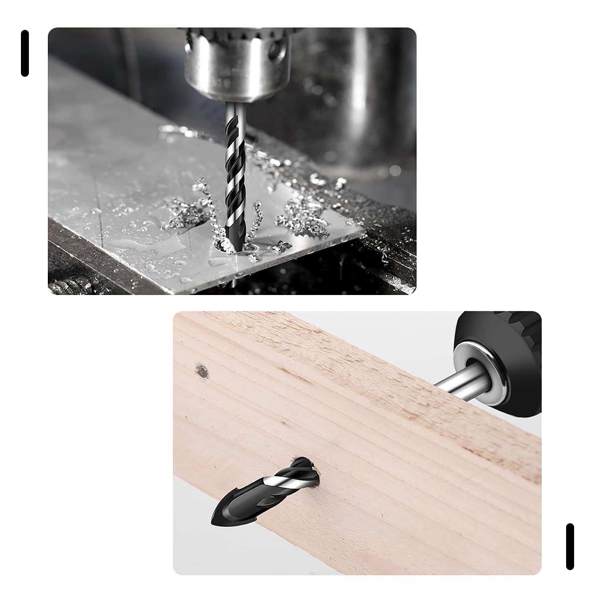 Exzenterbohrer Set 10-tlg. – Für Beton, Fliesen, Glas & Mehr, Hartmetall, 4 Größen (6–12 Mm)