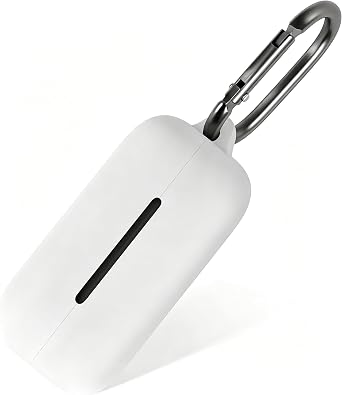 Geiomoo Soft Flexible Silicone Case for Sony WF-C510, Scratch Resistant Protective Cover with Carabiner White