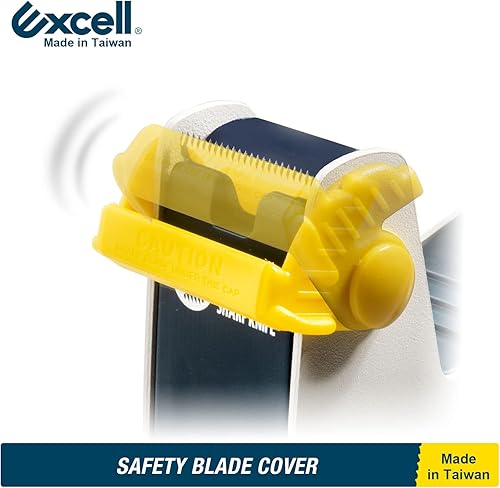 Vista 8 de Excell ET-227 Dispensador de cinta de escritorio de acero resistente (2 pulgadas de ancho) con cubierta de hoja de seguridad, dispensador superior