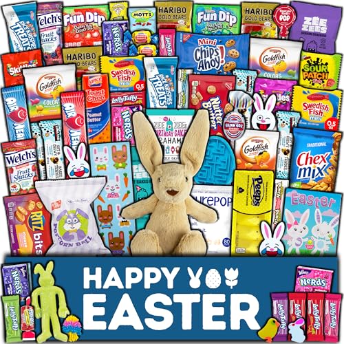 Valentine's Day Gift Care Package (50ct) Snacks Chocolates Candy Box Assortment Variety Bundle Present Kids Adults Boy Girl Guy Friend College Husband Wife Boyfriend Girlfriend Love