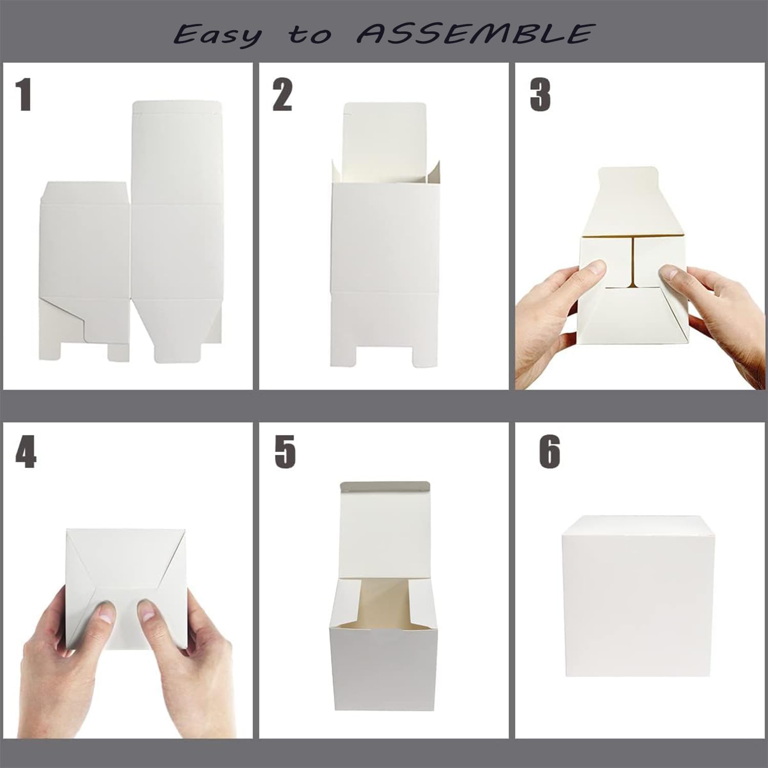 HOUPOUSEN 10 Pcs White Gift Boxes,3x3x3 inch Small Boxes with Lids for Wedding, Christmas, Holidays, Birthdays,Easy Assemble Boxes for Party Favor - Image 4