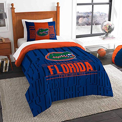 Northwest NCAA Florida Gators Unisex-Adult Comforter and Sham Set, Twin, Modern Take